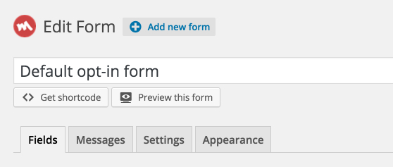 Form Settings