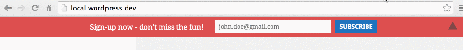 Automatically dismissing the Mailchimp Top Bar