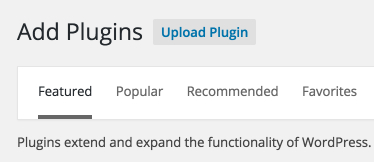 Screenshot of button to upload plugin files