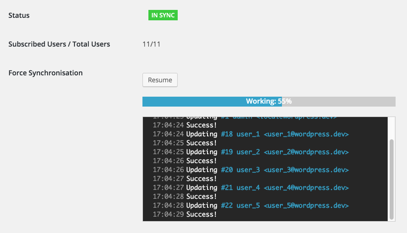 Synchronizing an existing user base