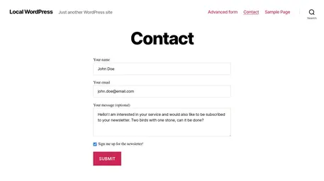 Screenshot of a Contact Form 7 integration